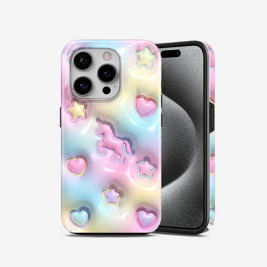 Multi Color Unicorn Heart New Premium 2 in 1 Case (25)