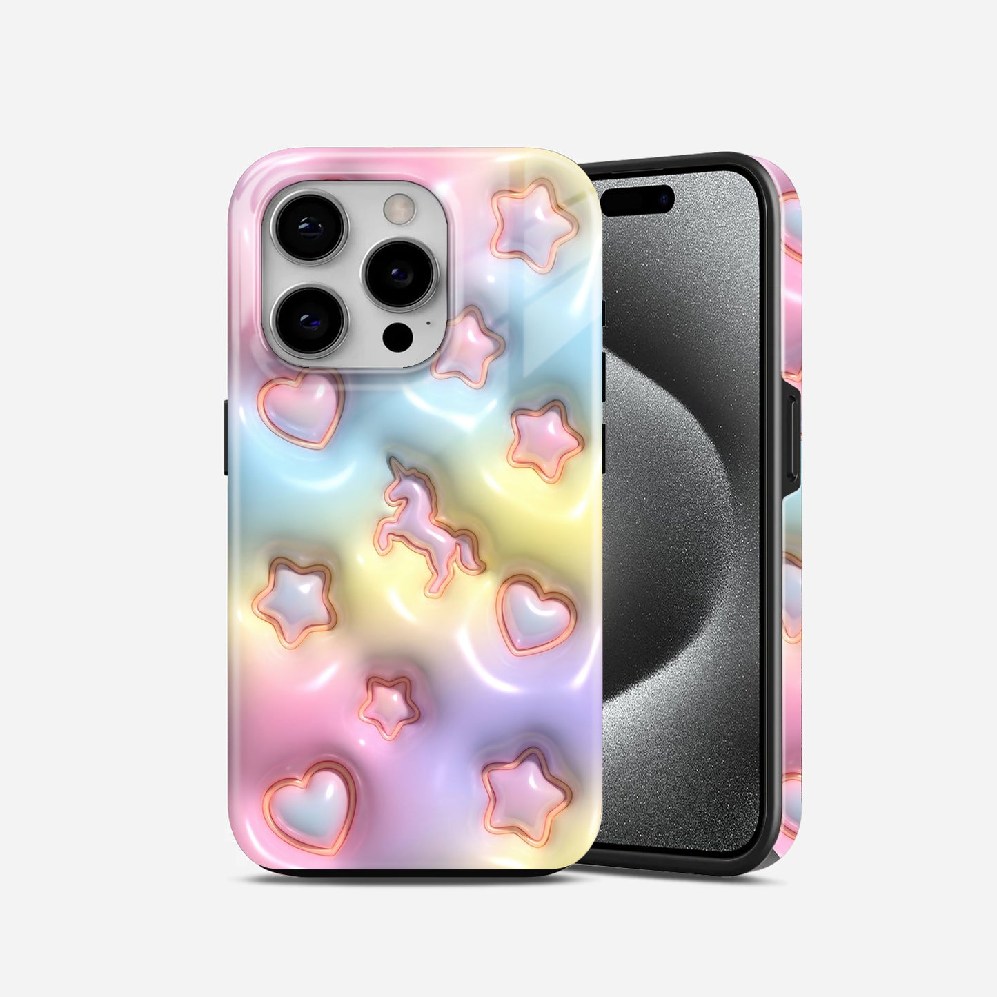 Multi Color Unicorn Heart Star New Premium 2 in 1 Case (26)