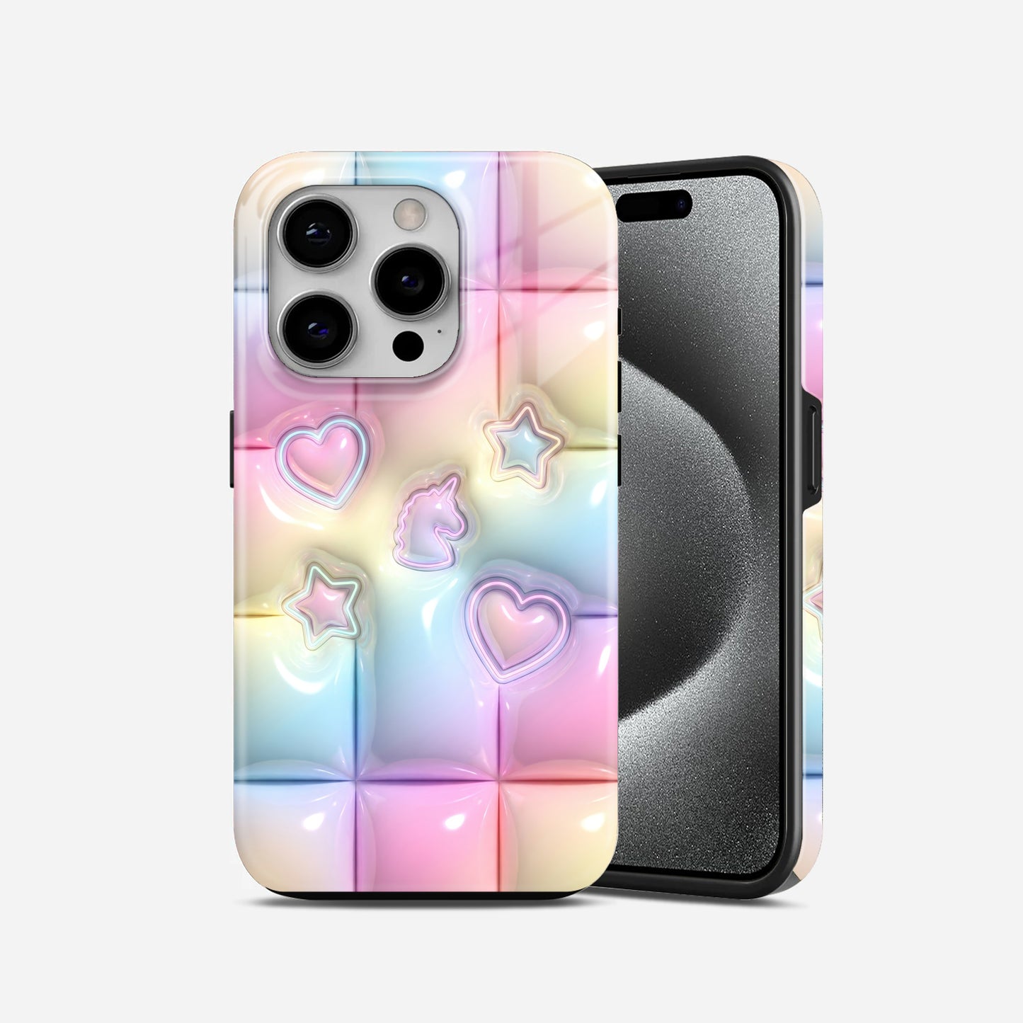 Multi Color Heart Star New Premium 2 in 1 Case (27)