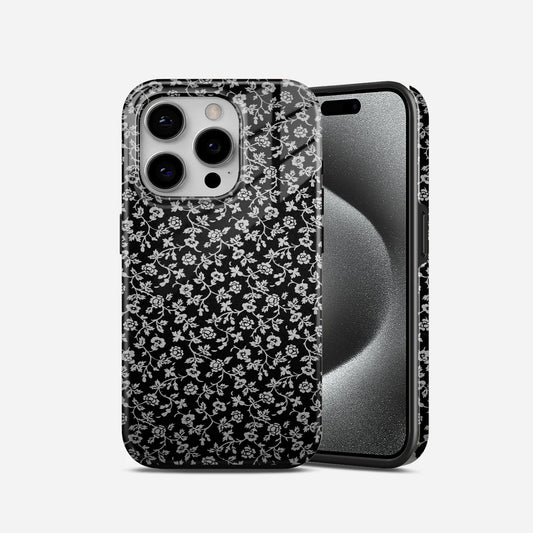 Black White Flower Premium 2 in 1 Case